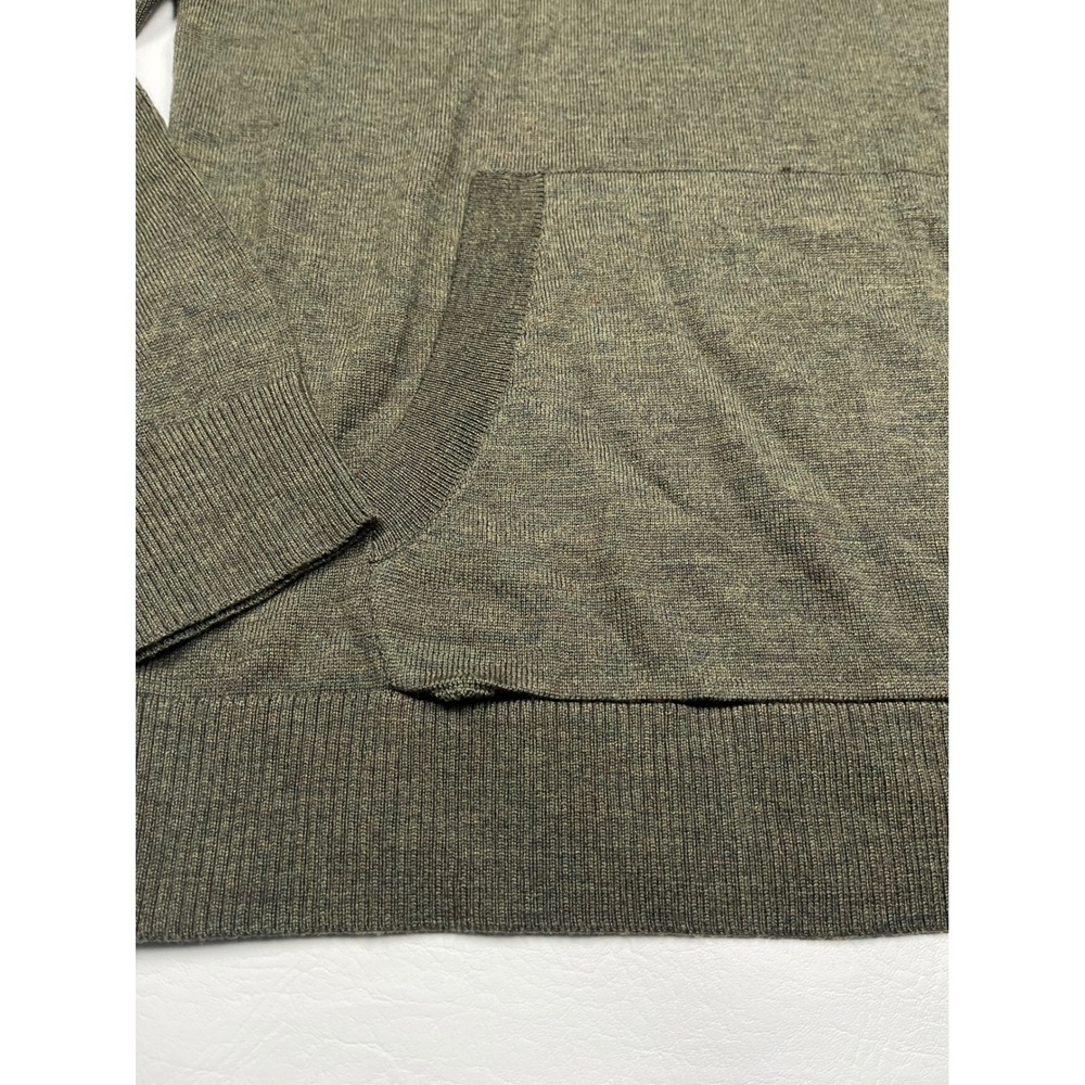 Artefact Merino Wool Pullover Hoodie Mens Large Olive Green Knit Sweater - Picture 7 of 8